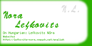nora lefkovits business card