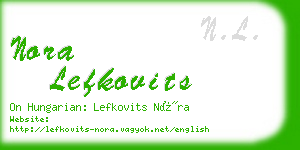nora lefkovits business card